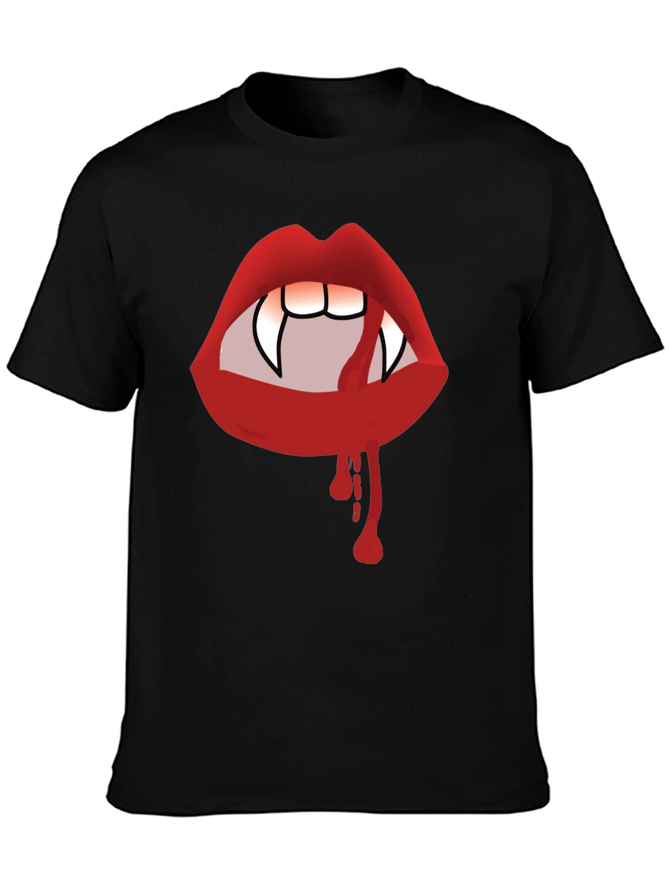 Vampire Lips Black Graphic Tee