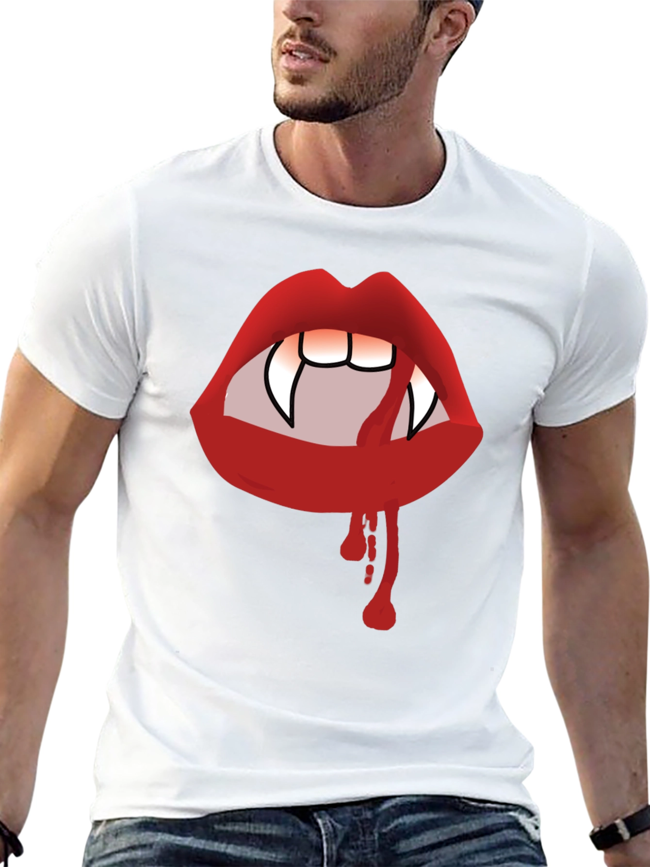 Vampire Lips Black Graphic Tee