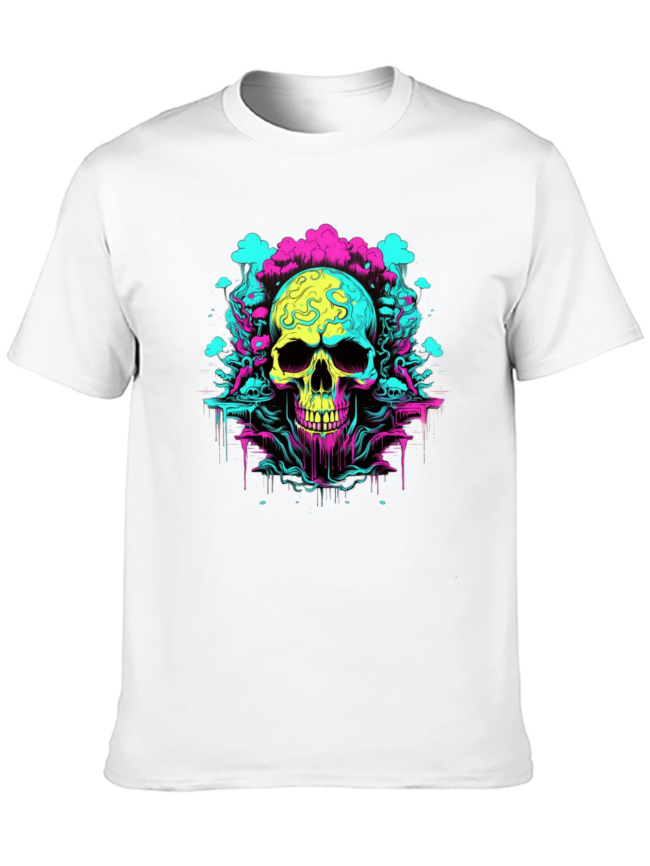 Neon Skull Graphic T-Shirt