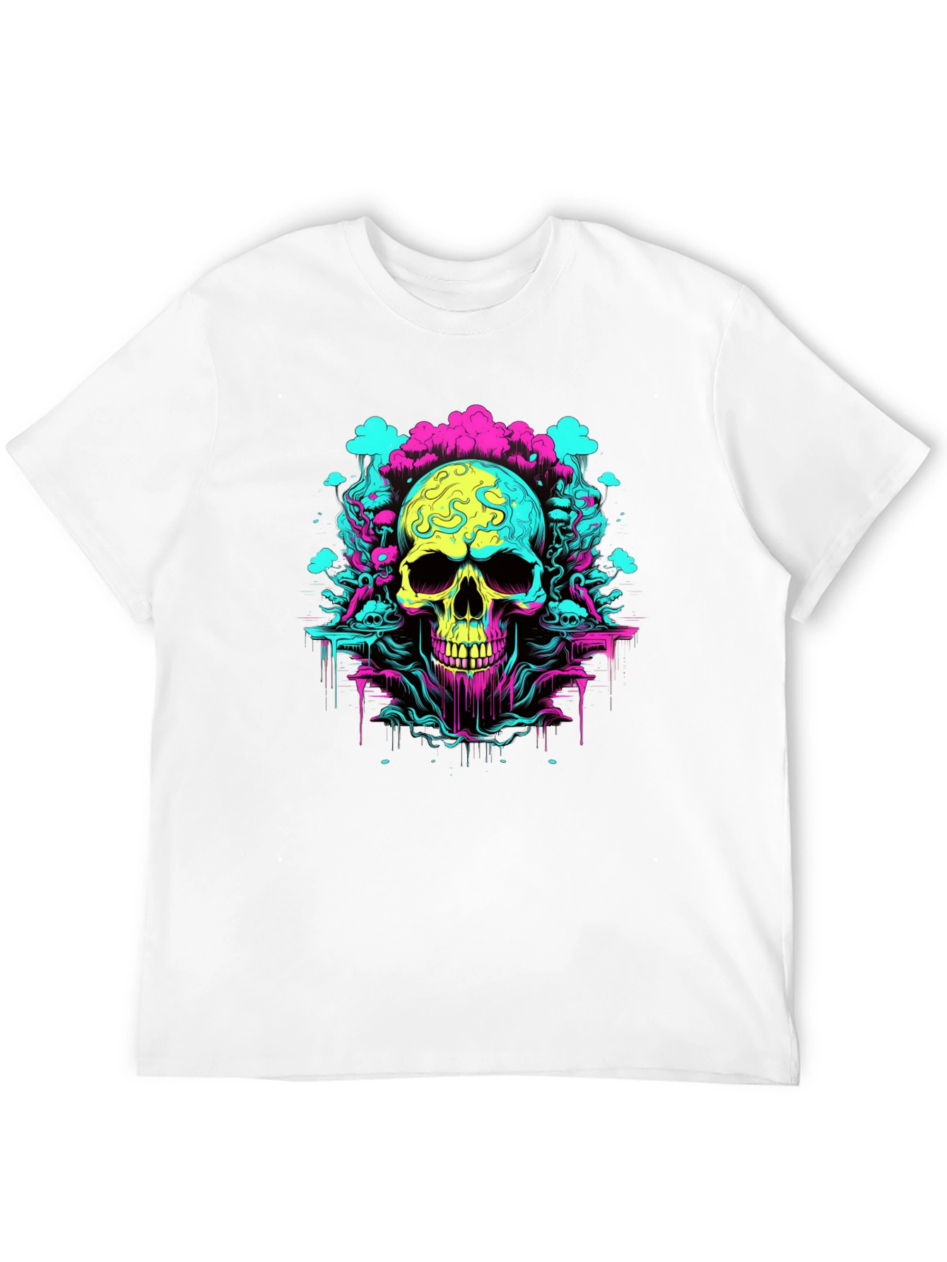 Neon Skull Graphic T-Shirt