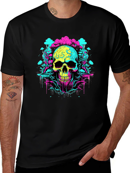 Neon Skull Graphic T-Shirt