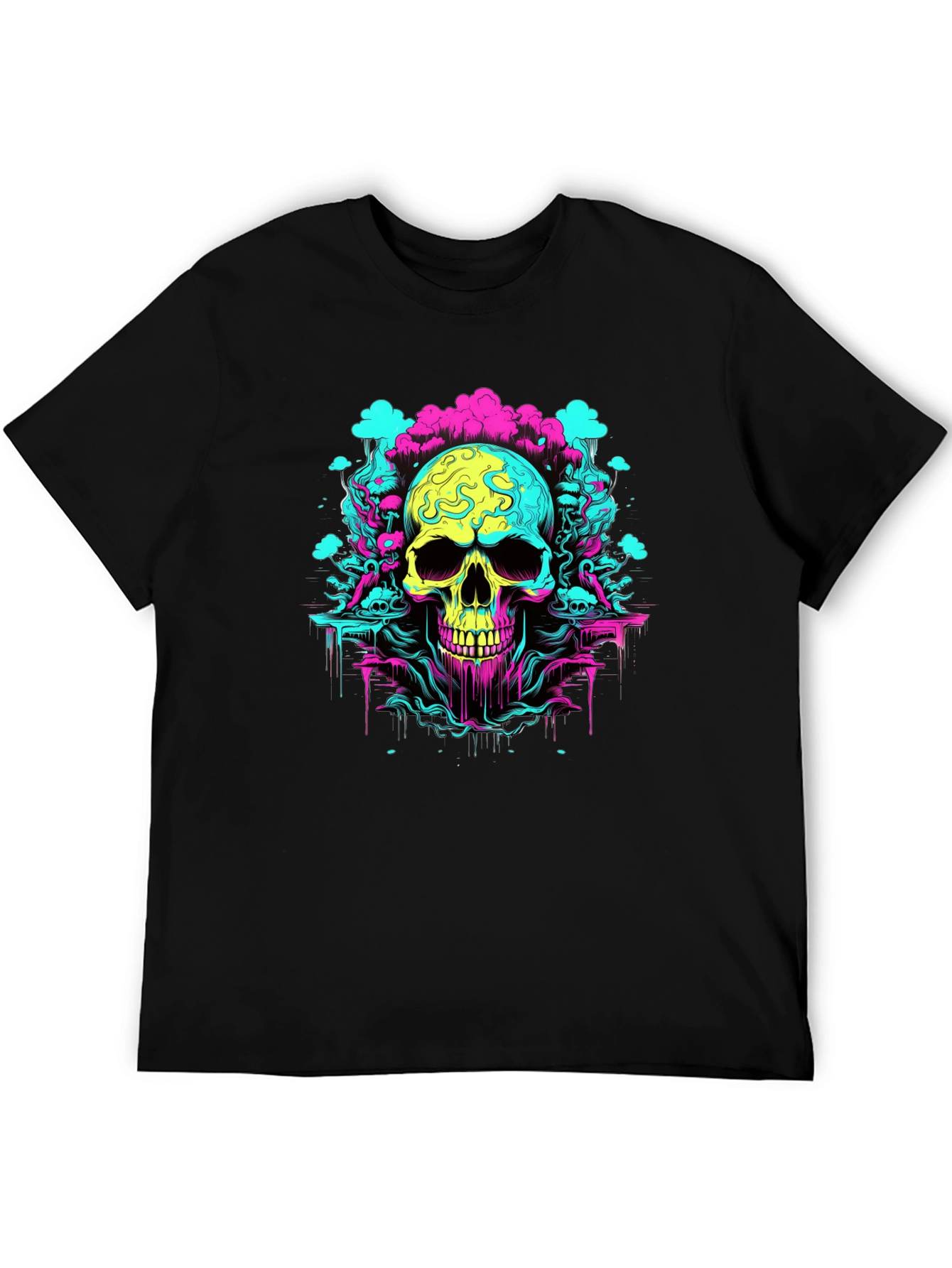 Neon Skull Graphic T-Shirt
