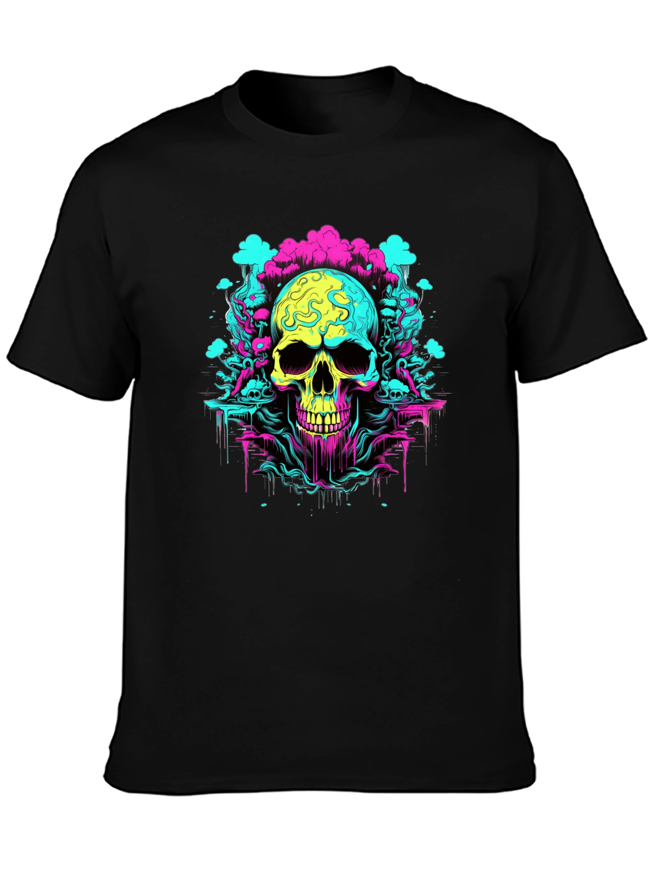Neon Skull Graphic T-Shirt