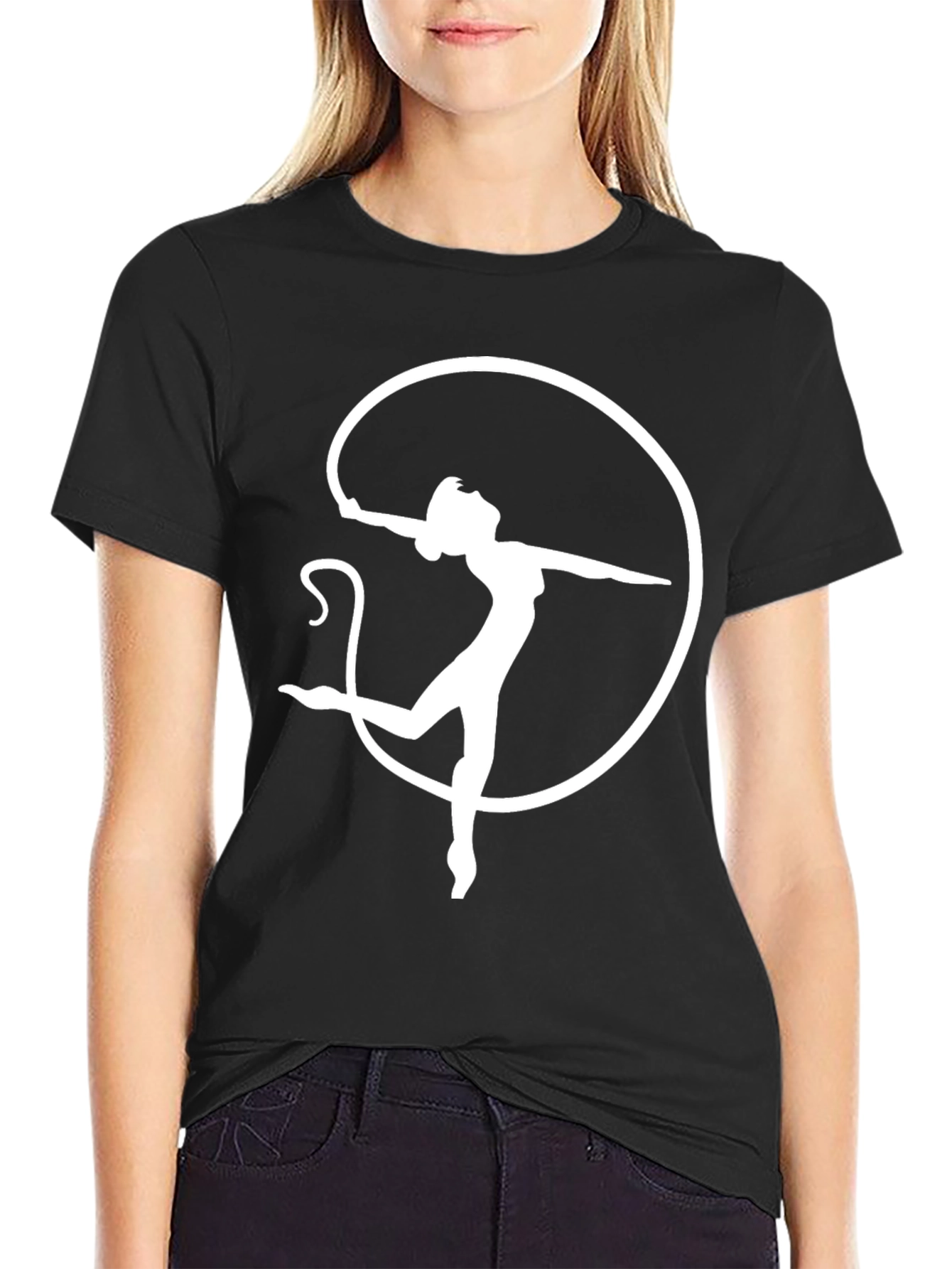 Aerial Dancer Graphic Tee - Black Cotton T-Shirt