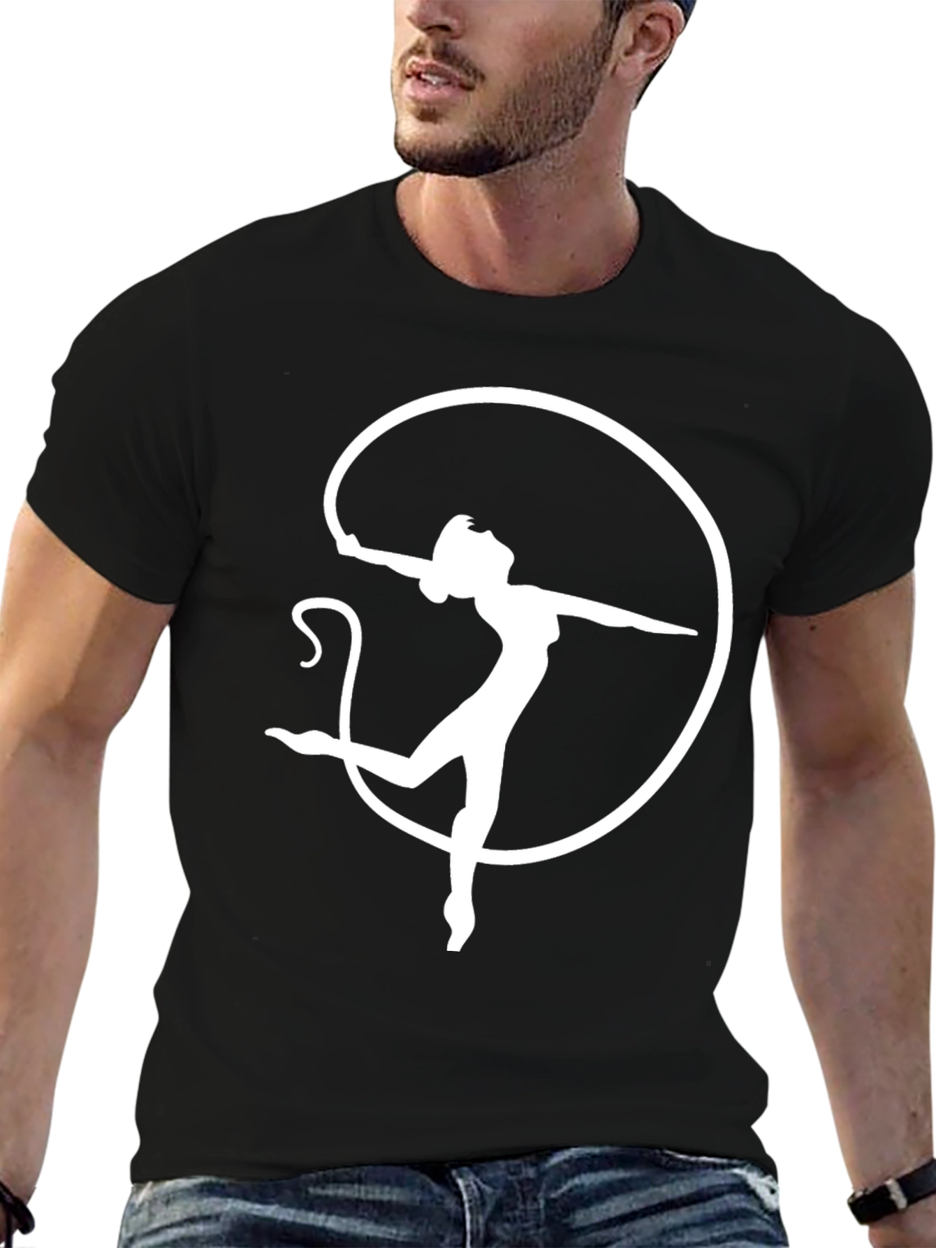 Aerial Dancer Graphic Tee - Black Cotton T-Shirt