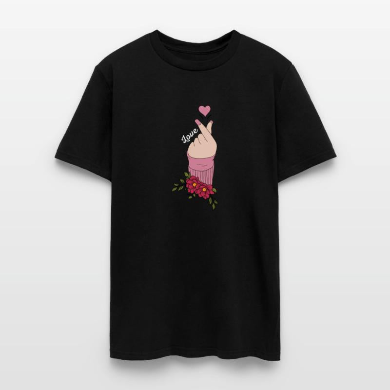 Pink Floral Snap Heart Love