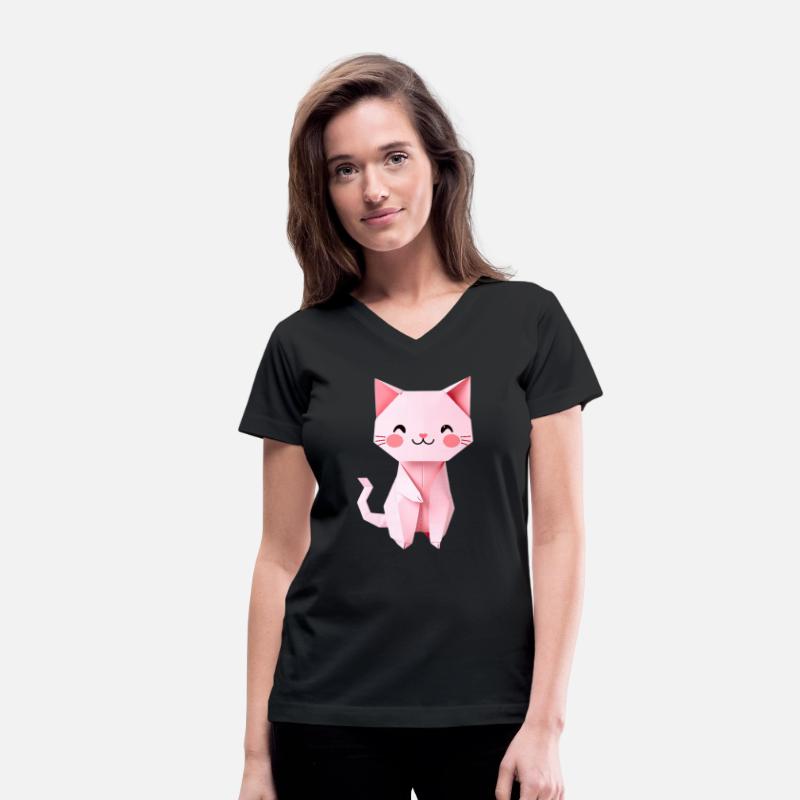 Pink Origami Cat Pet Illustration