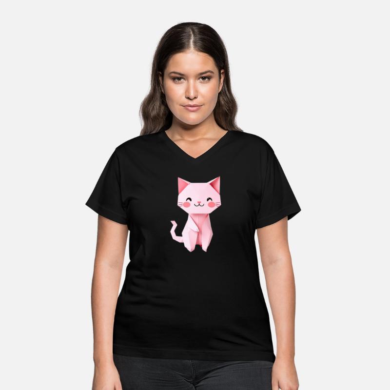 Pink Origami Cat Pet Illustration