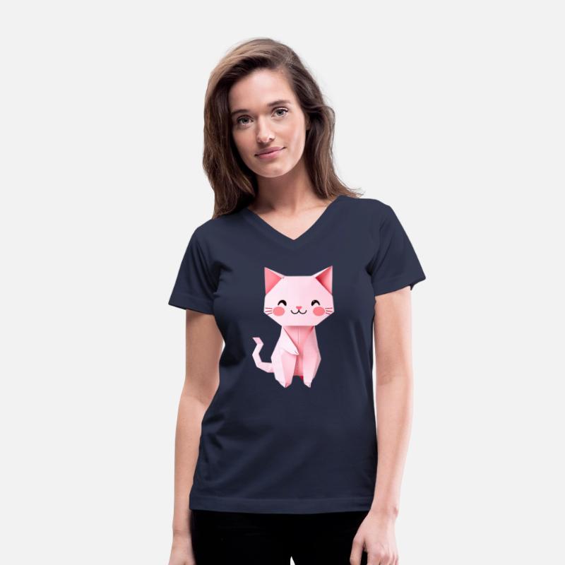 Pink Origami Cat Pet Illustration