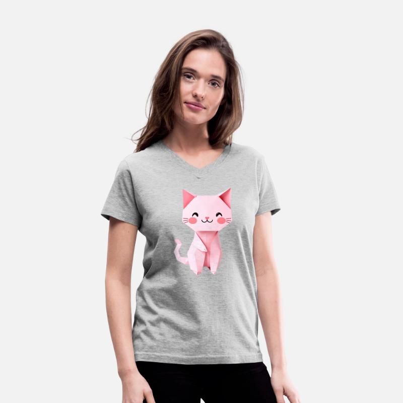 Pink Origami Cat Pet Illustration