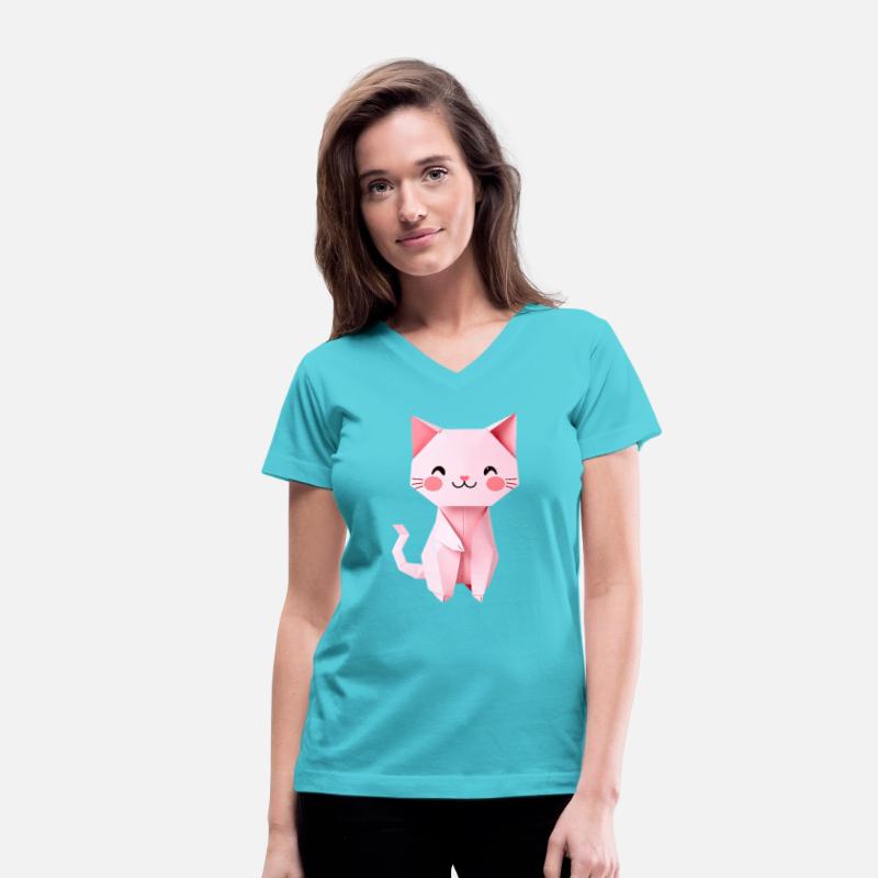 Pink Origami Cat Pet Illustration
