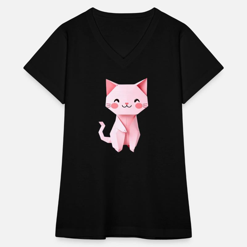 Pink Origami Cat Pet Illustration
