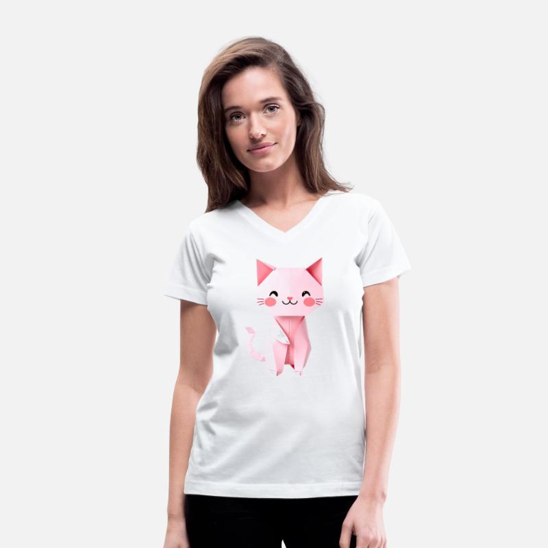 Pink Origami Cat Pet Illustration