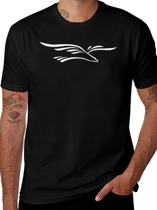 Mens Black T-Shirt with Eagle Graphic