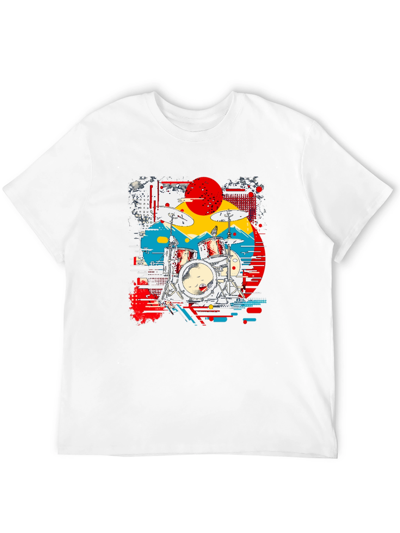 Retro Drum Kit Graphic Tee - Black
