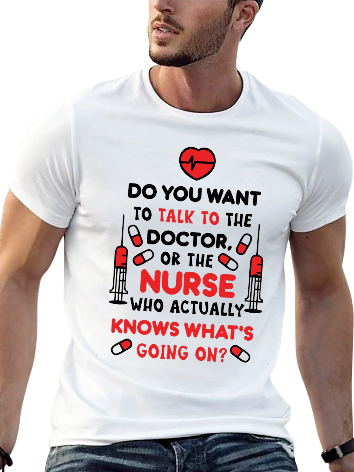 Funny Nurse T-Shirt - Doctor vs Nurse Design