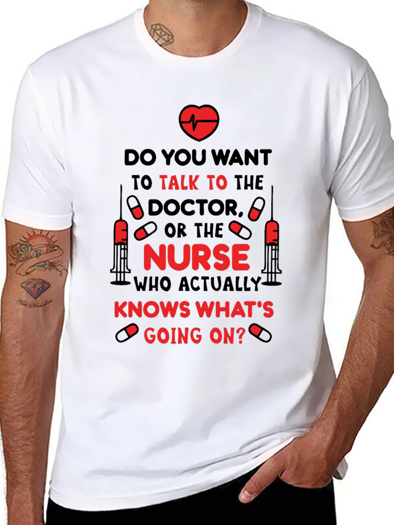 Funny Nurse T-Shirt - Doctor vs Nurse Design