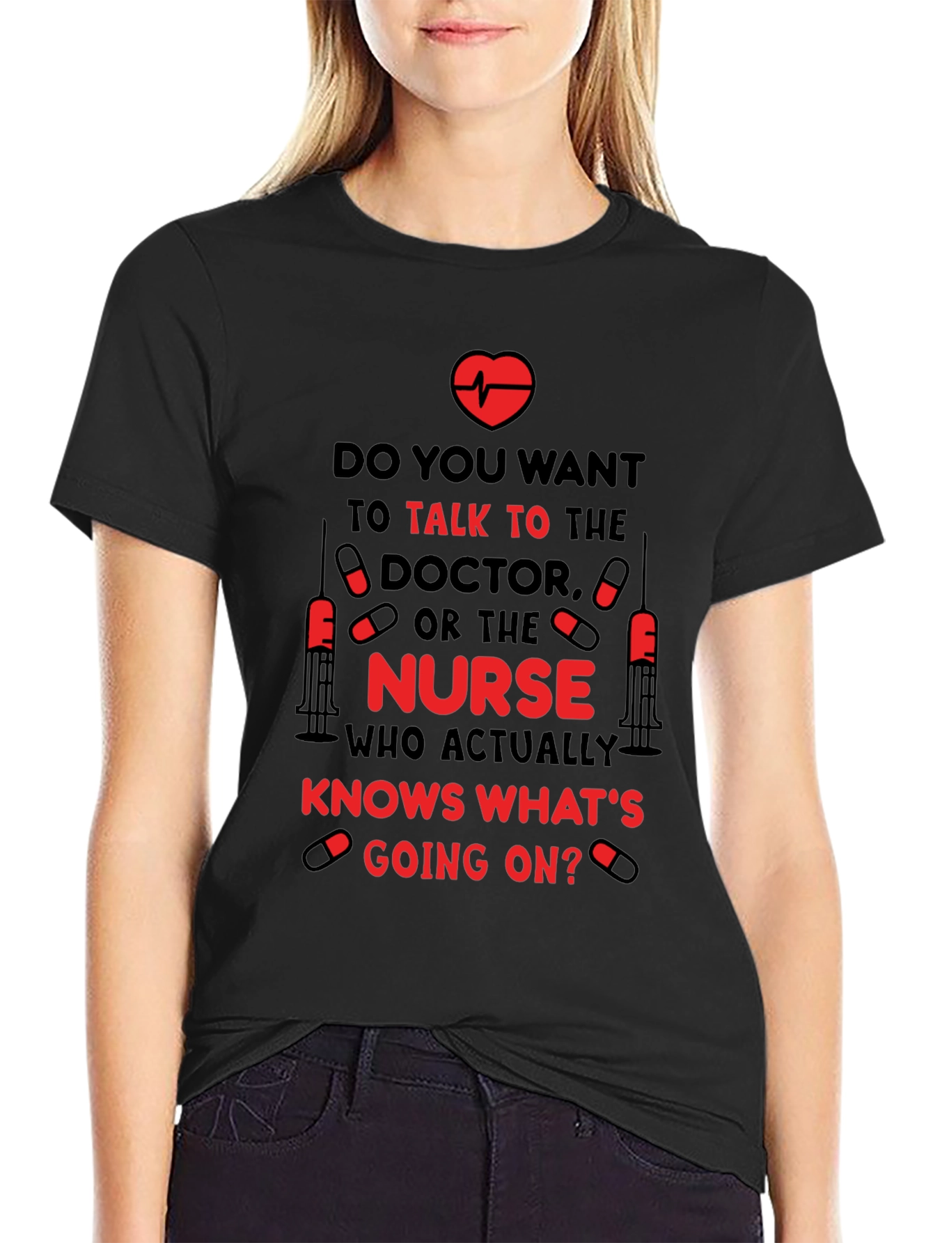 Funny Nurse T-Shirt - Doctor vs Nurse Design