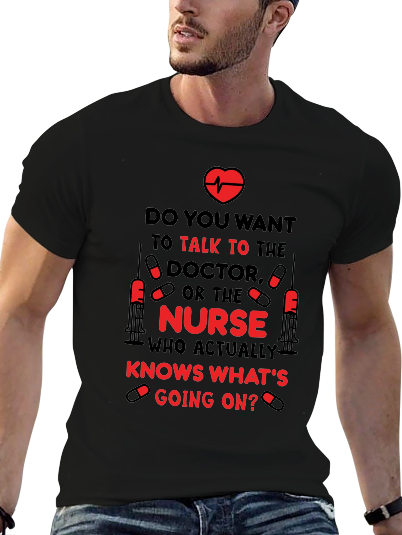 Funny Nurse T-Shirt - Doctor vs Nurse Design
