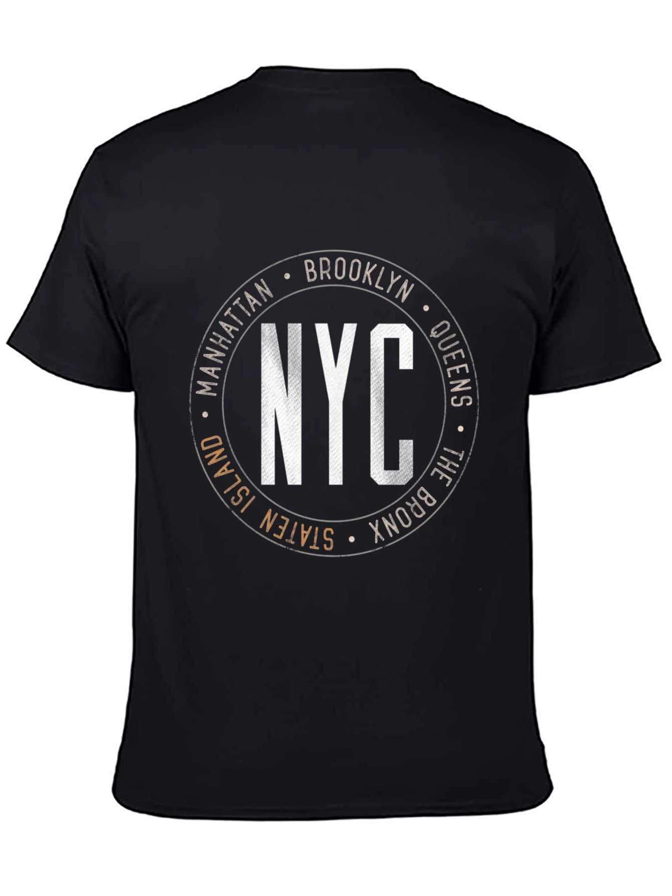 NYC Boroughs Circle Graphic T-Shirt - Black