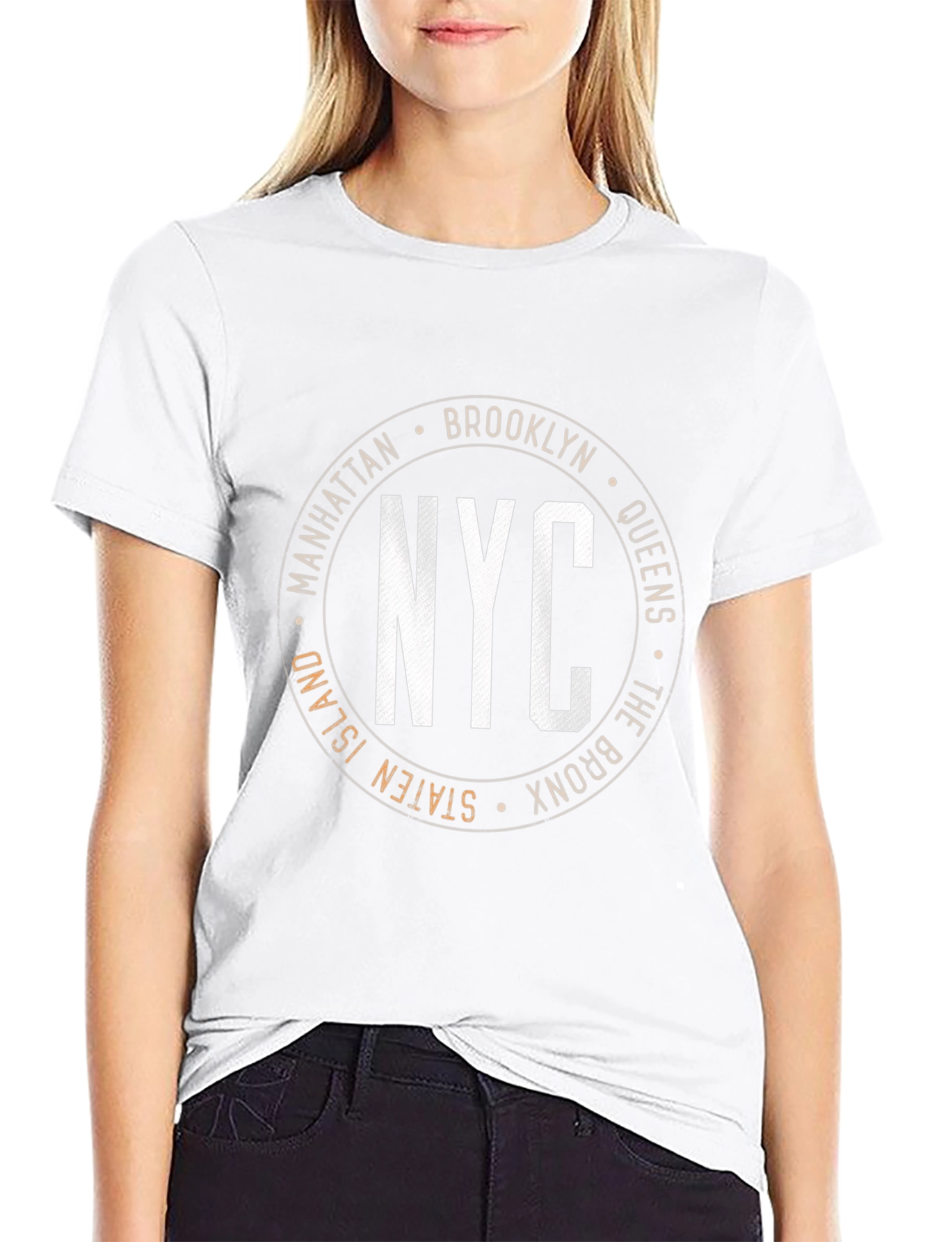 NYC Boroughs Circle Graphic T-Shirt - Black