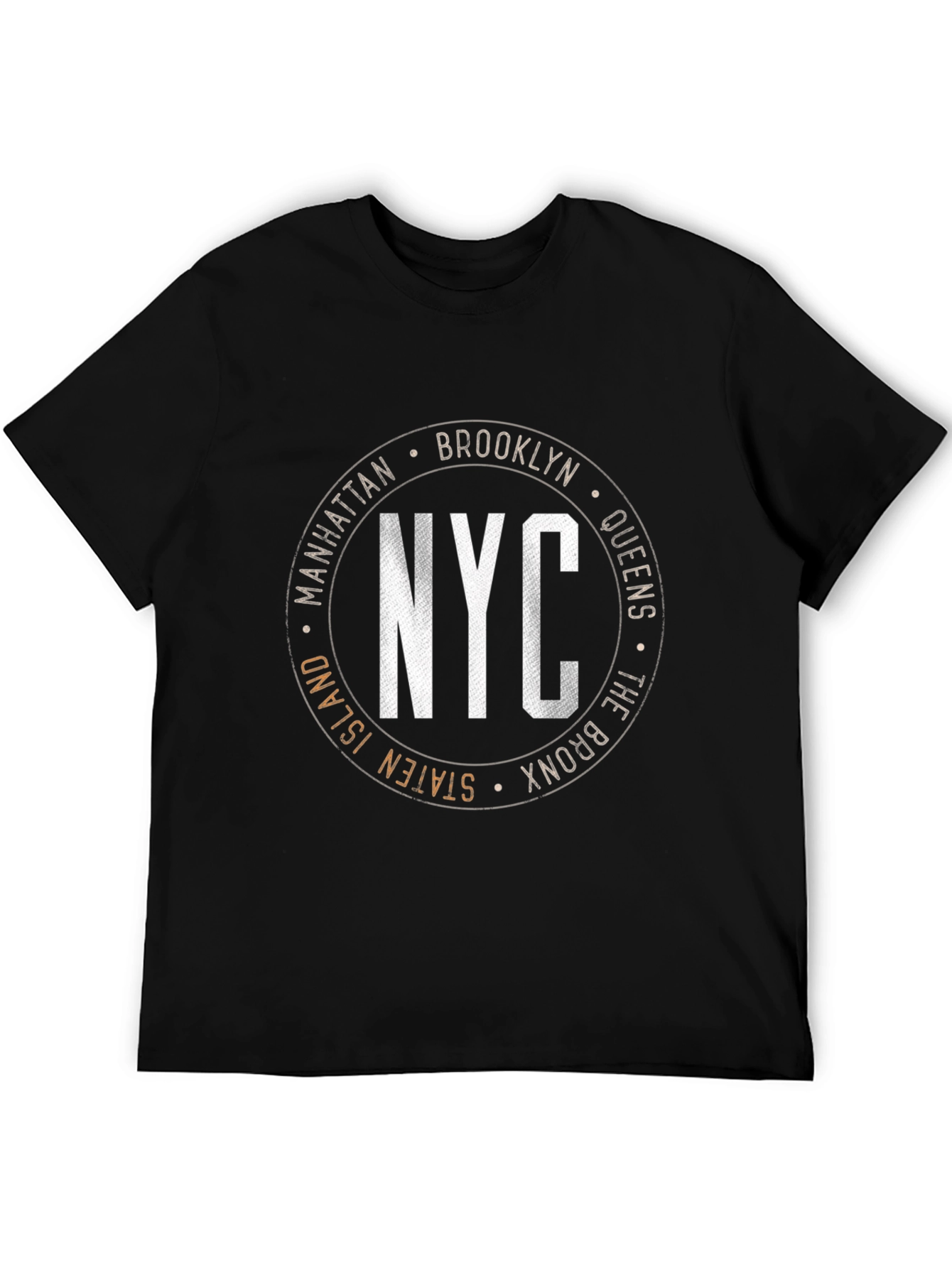 NYC Boroughs Circle Graphic T-Shirt - Black