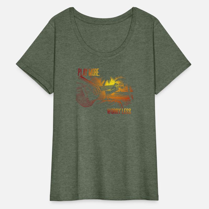 Play More, Worry Less Tropical Guitar Slogan