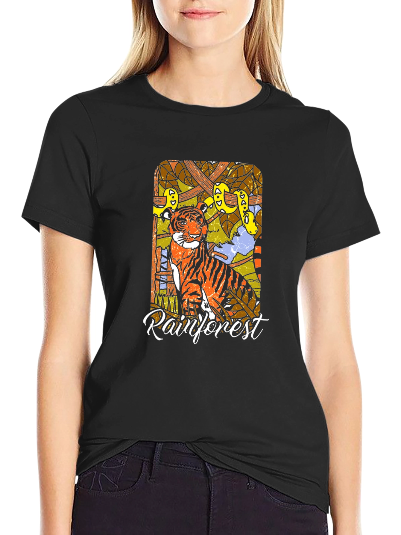 Rainforest Tiger Graphic T-Shirt - Jungle Adventure Tee