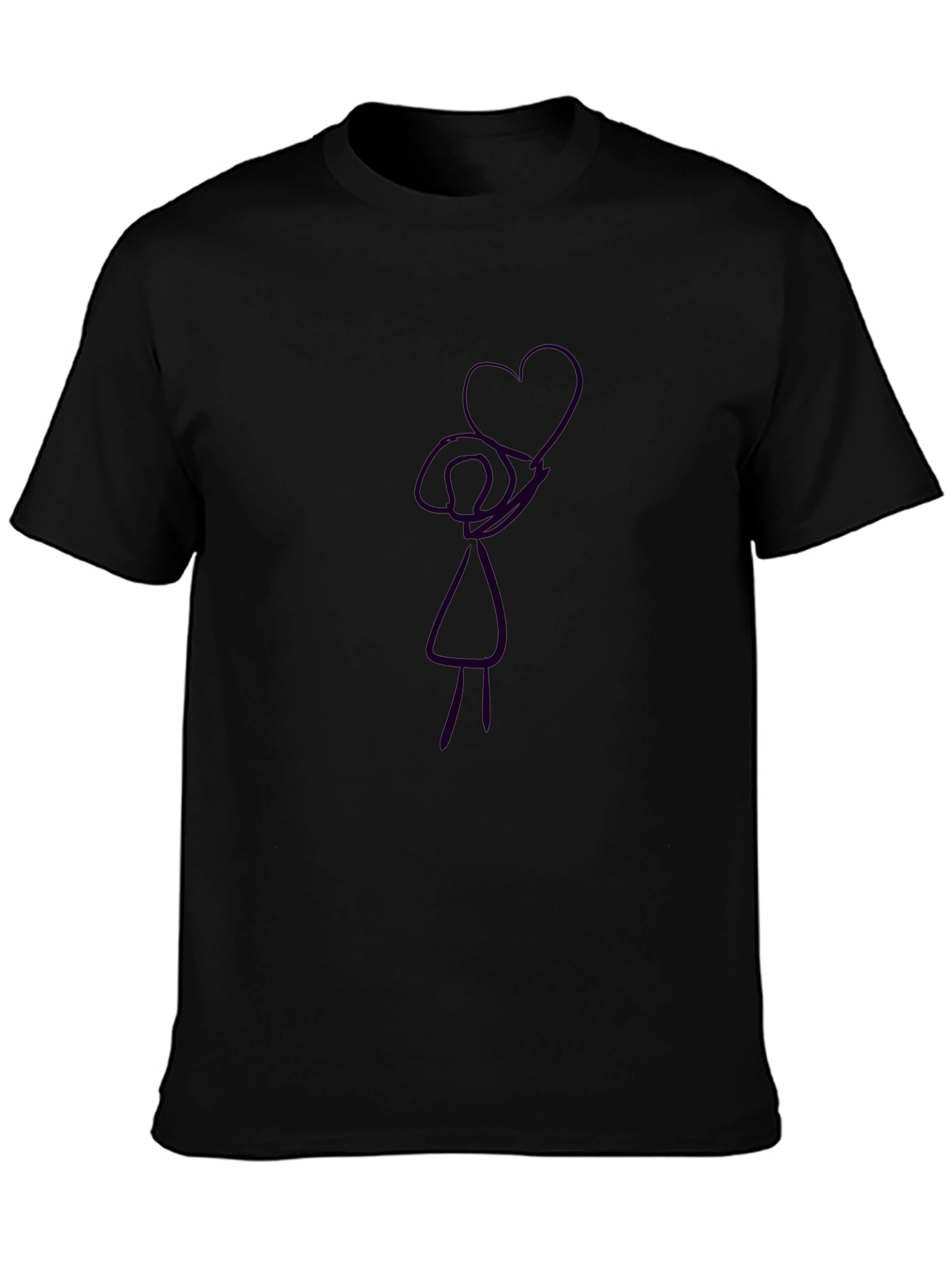 Heart Girl Graphic Black T-Shirt