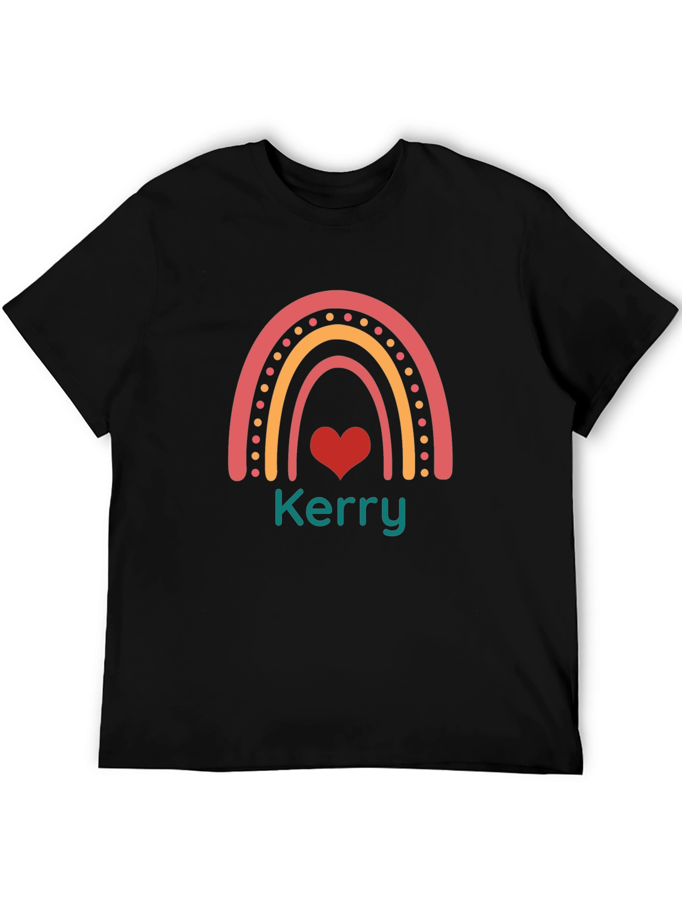 Personalized Kerry Rainbow Heart T-Shirt