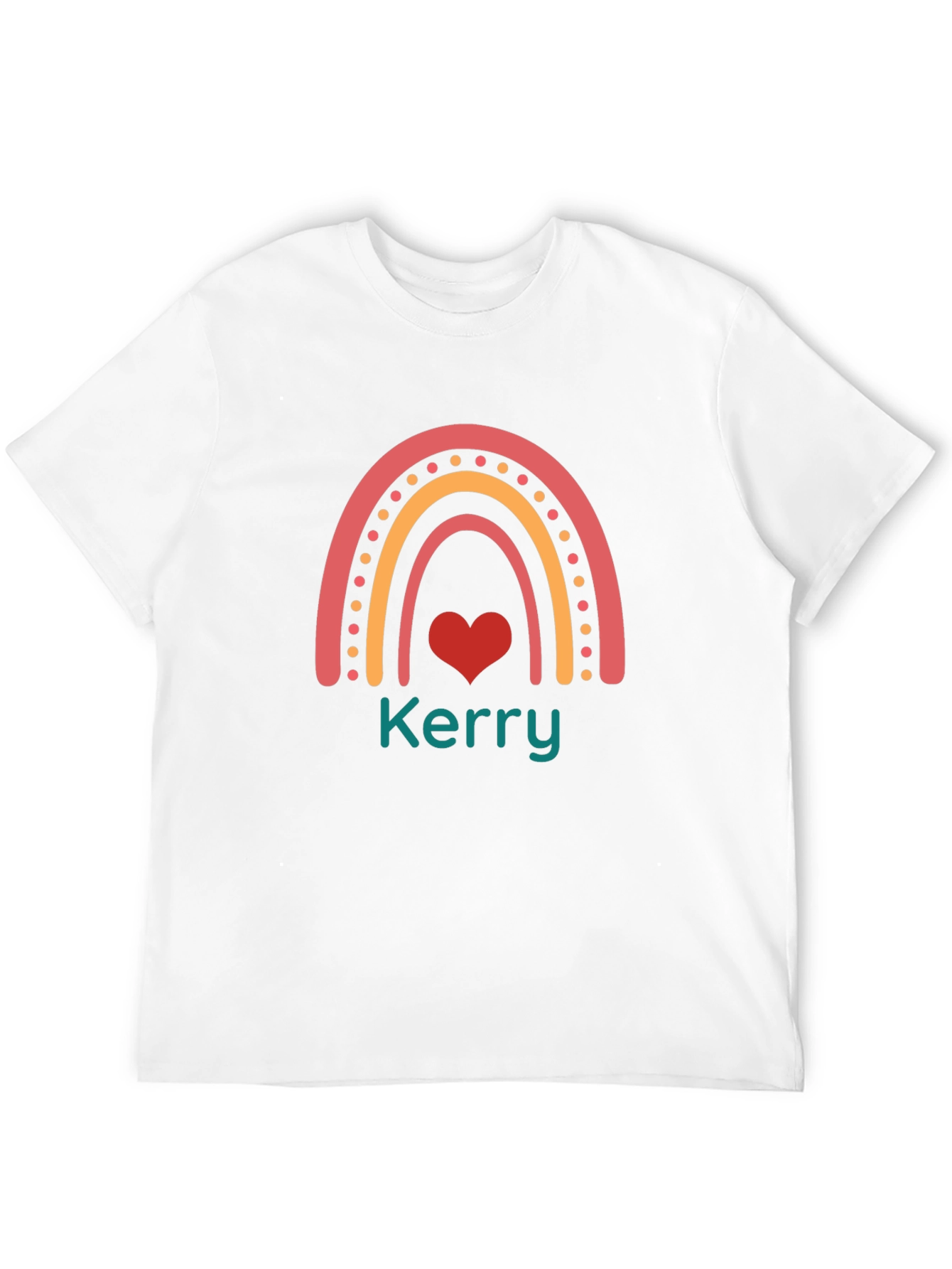 Personalized Kerry Rainbow Heart T-Shirt