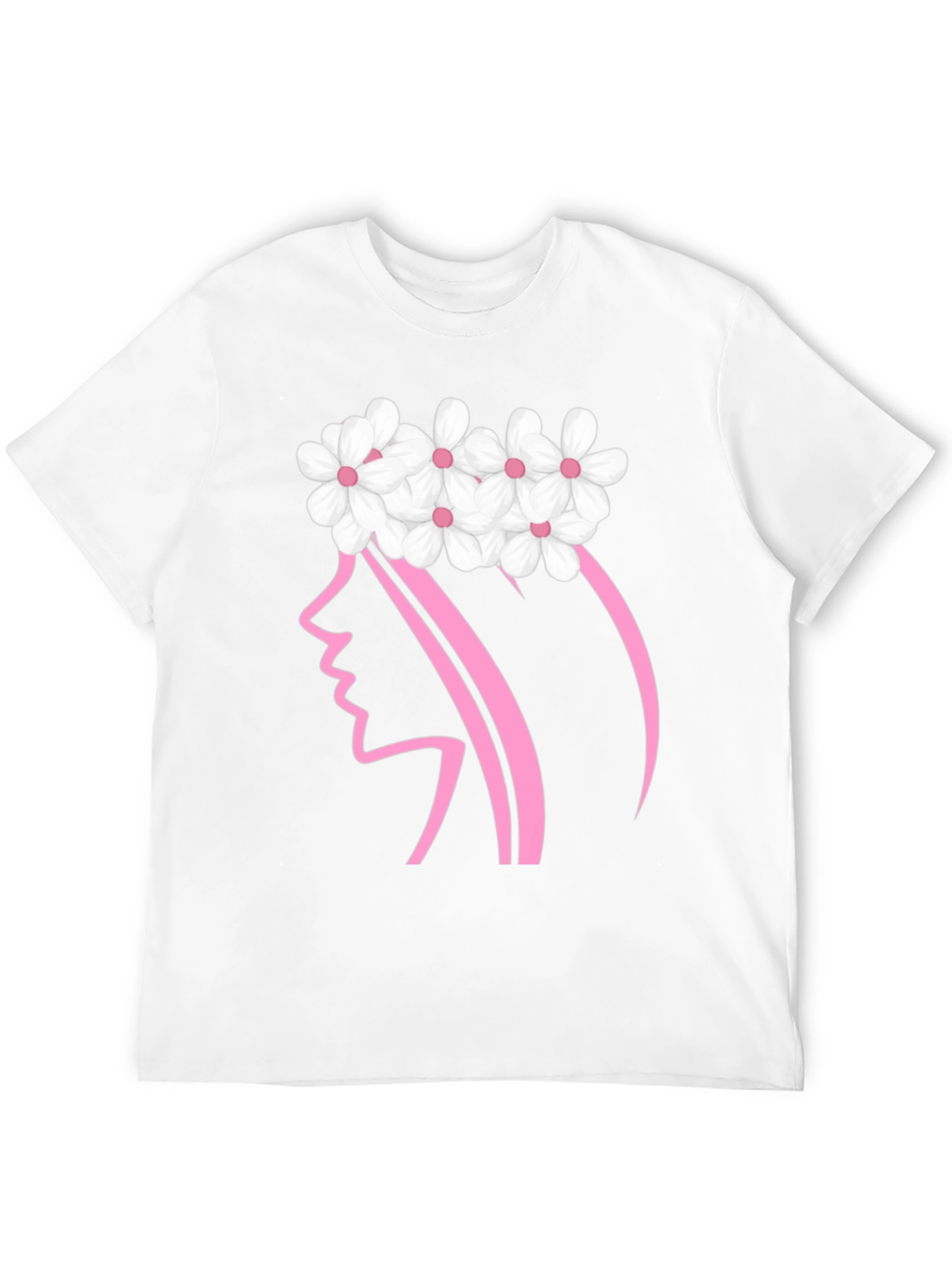 Floral Crown Woman Graphic Black T-Shirt