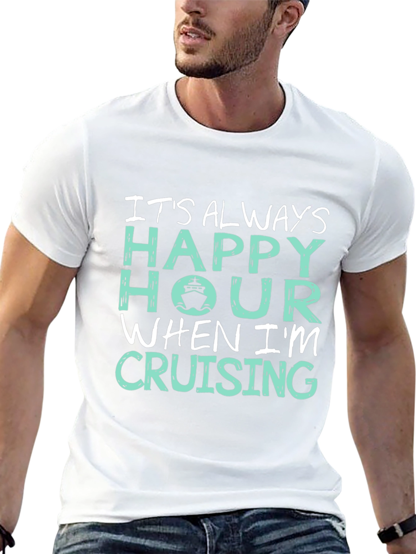 Happy Hour Cruising T-Shirt - Black Cotton Tee