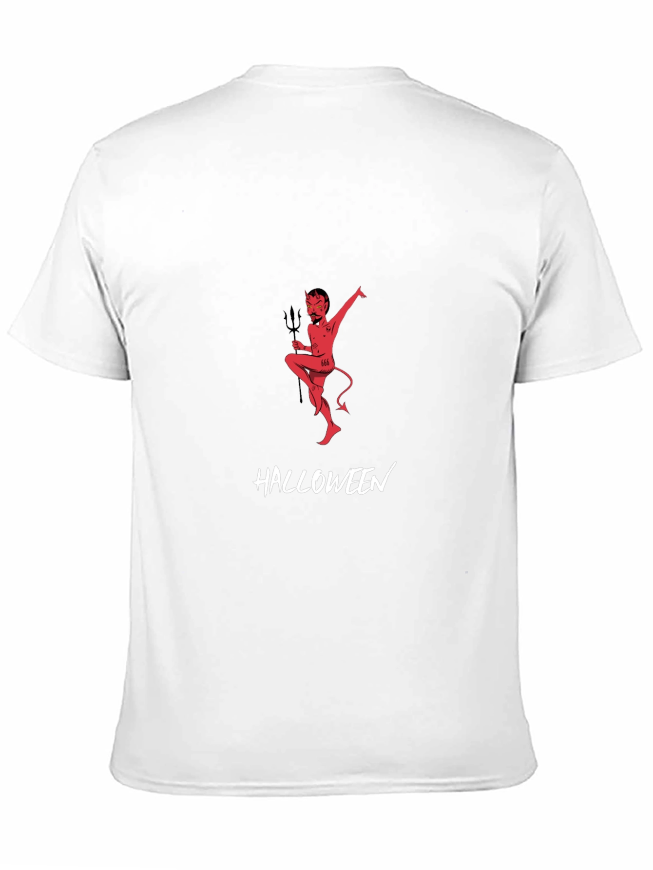Halloween Devil Graphic Tee - Black Cotton T-Shirt