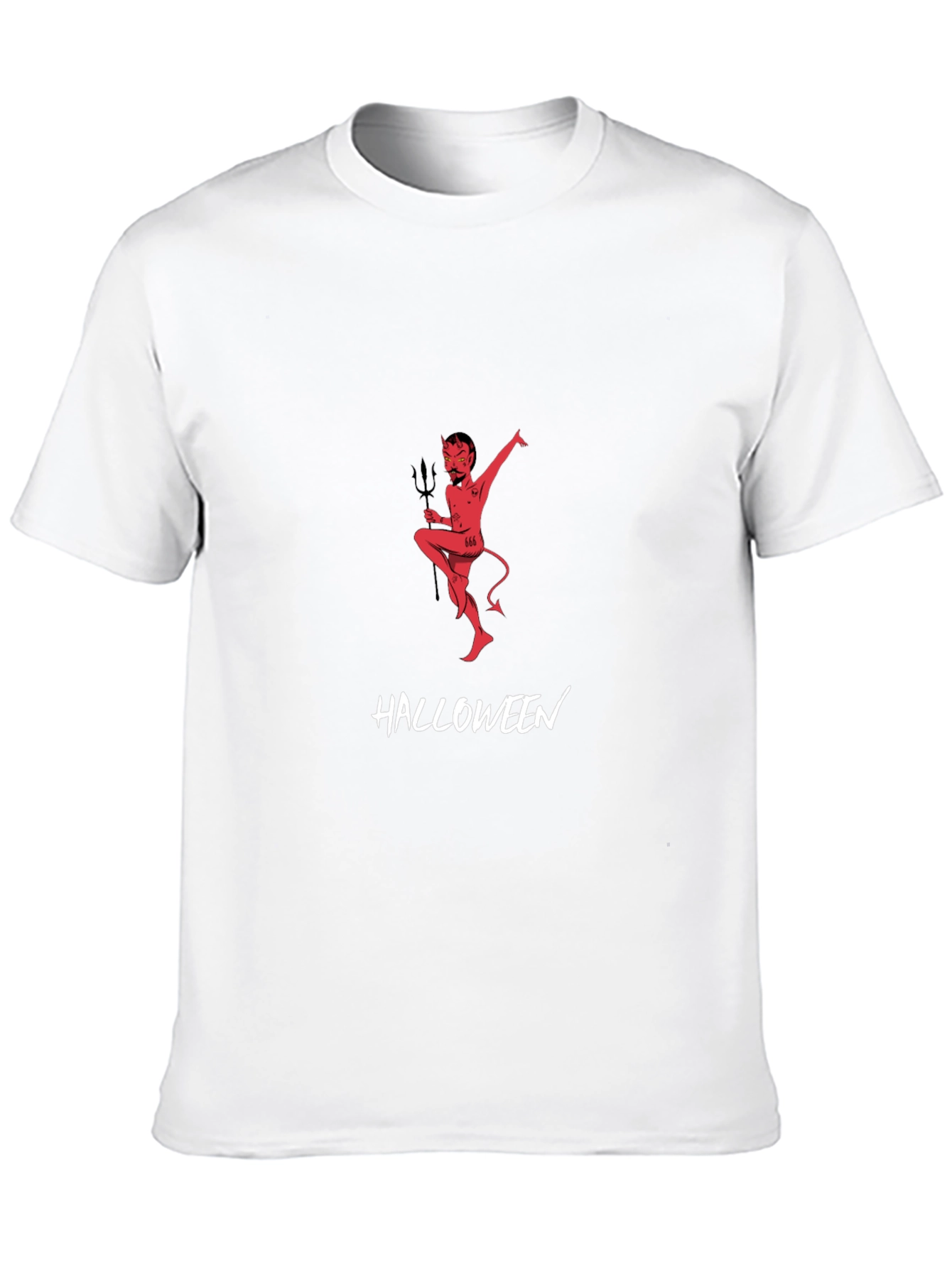 Halloween Devil Graphic Tee - Black Cotton T-Shirt