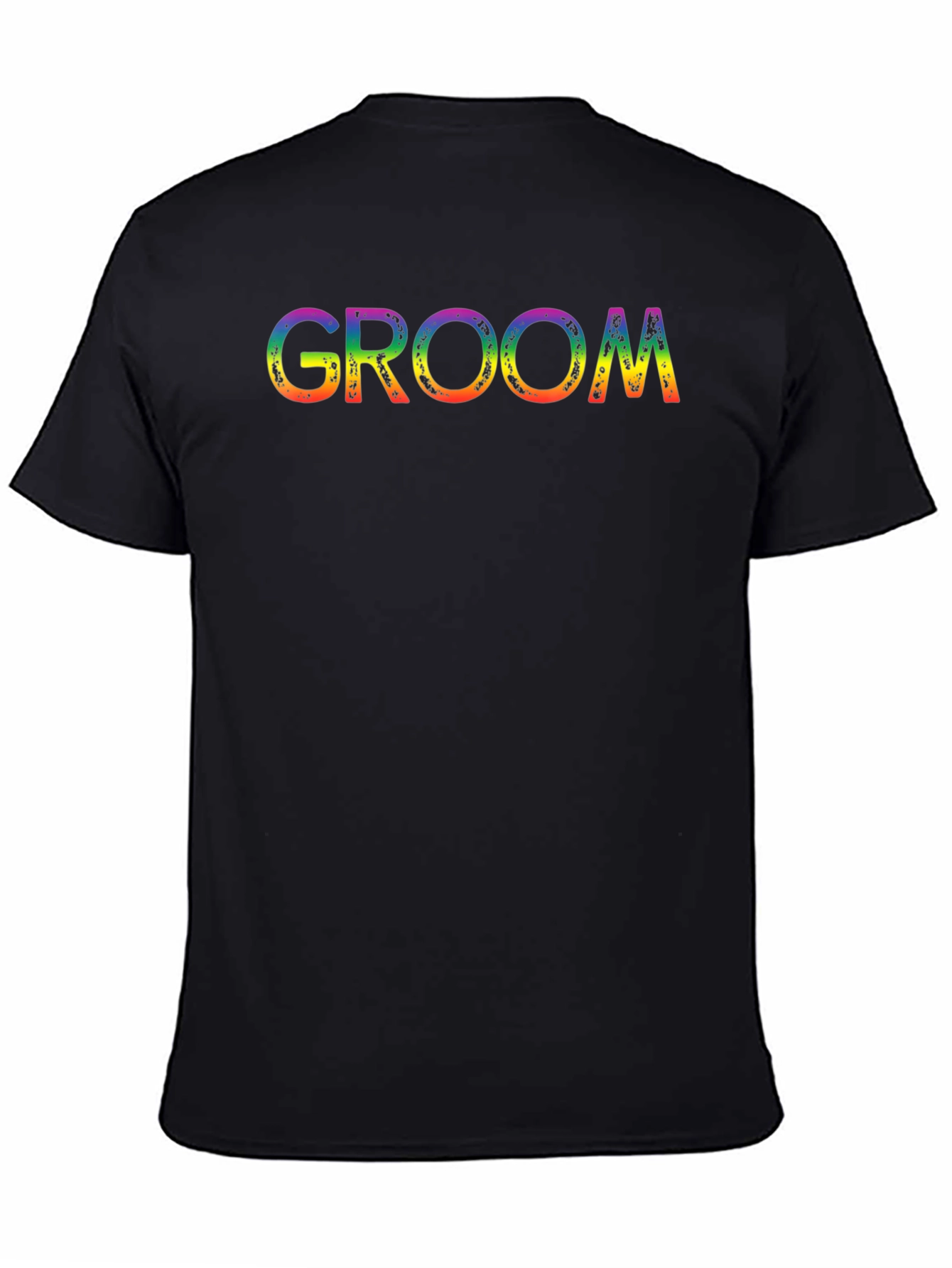 Groom Rainbow Text Black T-Shirt