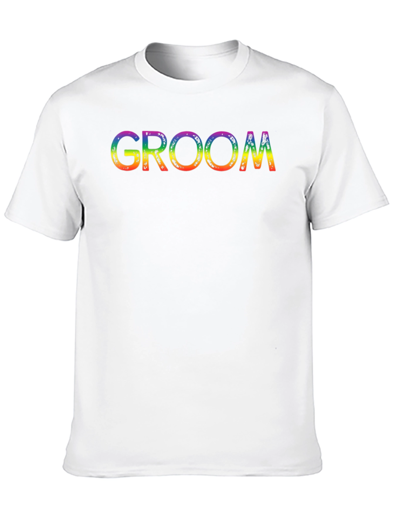 Groom Rainbow Text Black T-Shirt