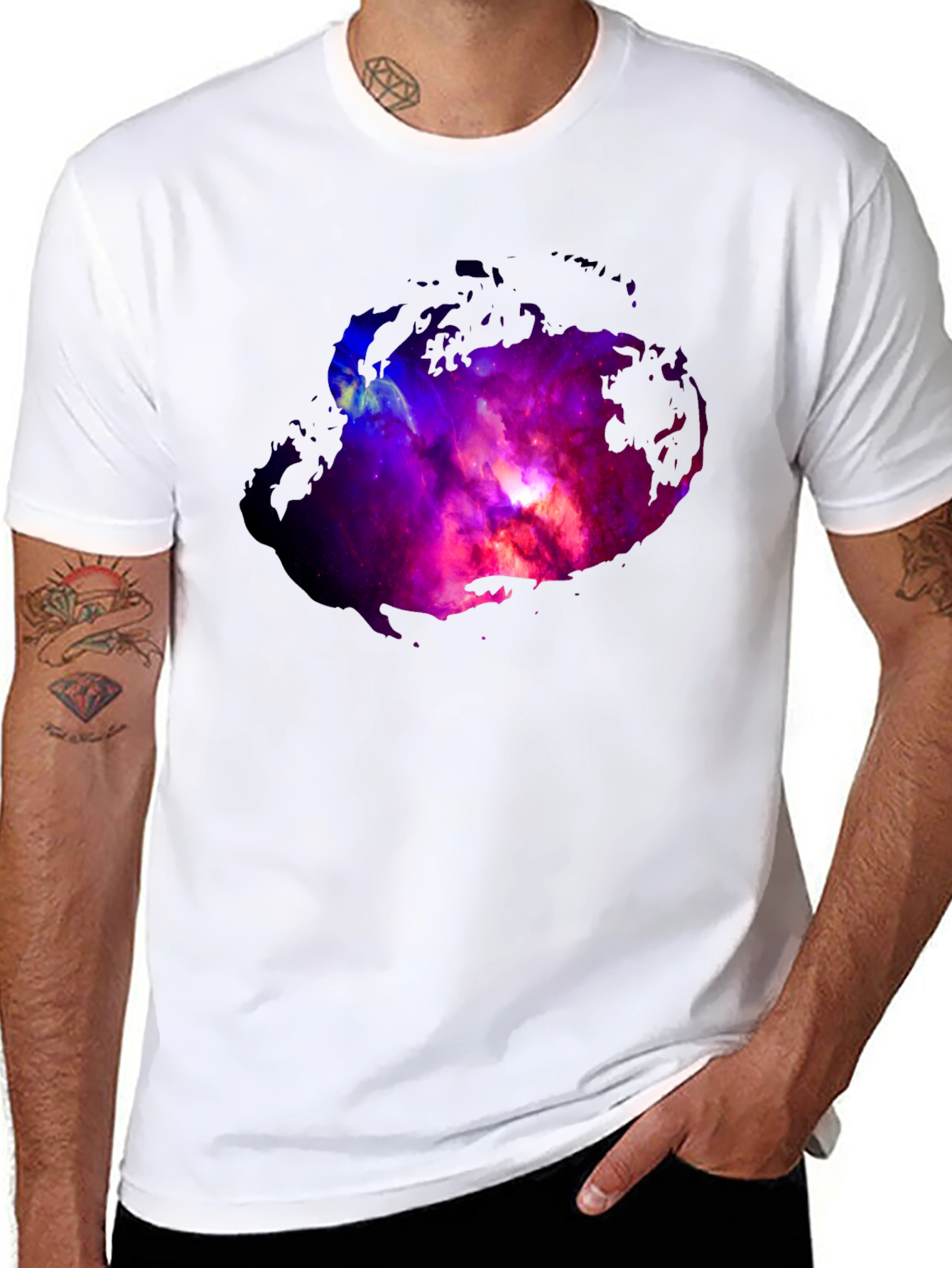 Nebula Print Black T-Shirt