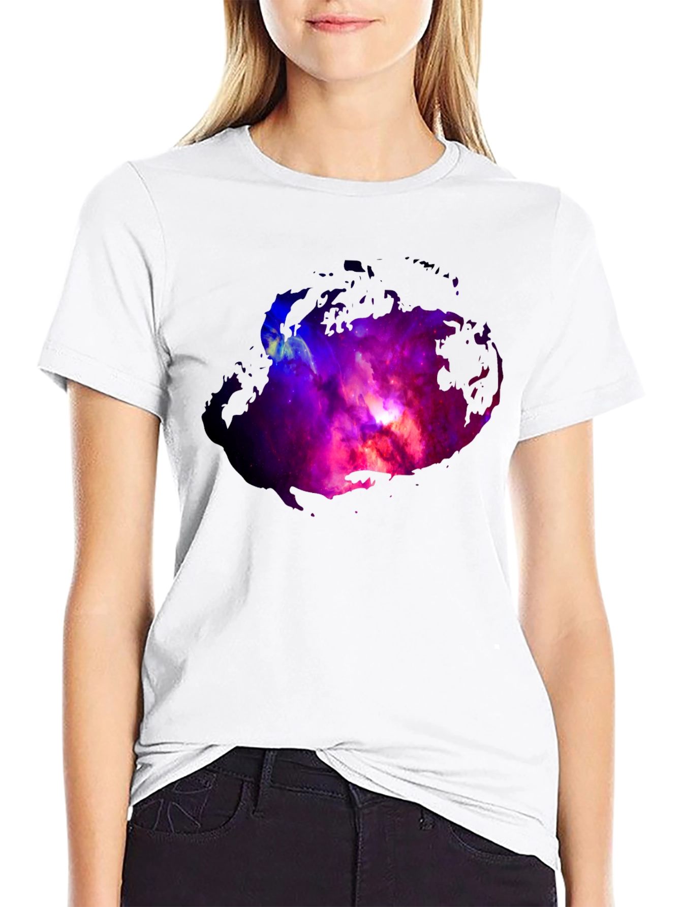 Nebula Print Black T-Shirt