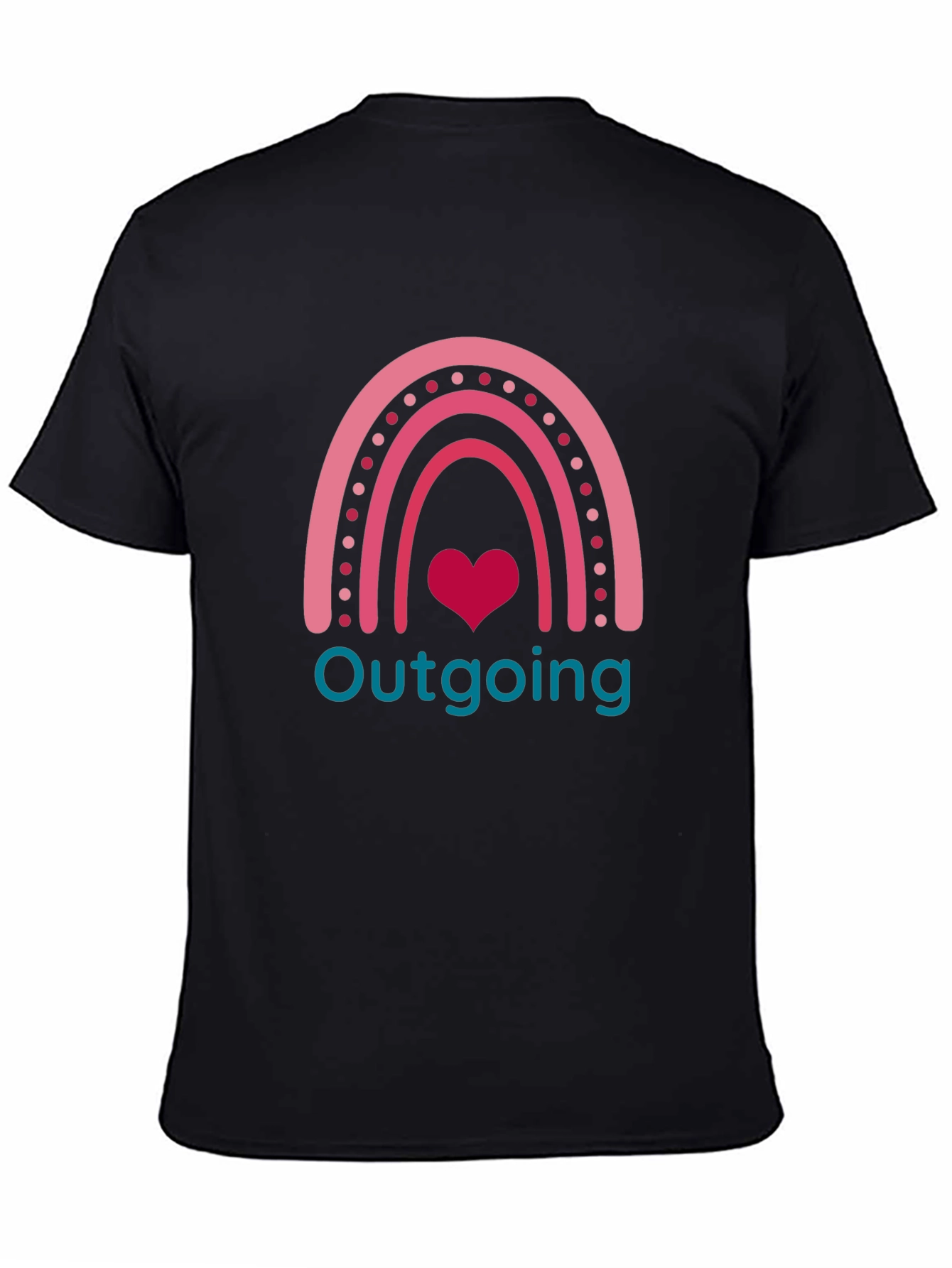 Outgoing Rainbow Heart Graphic T-Shirt
