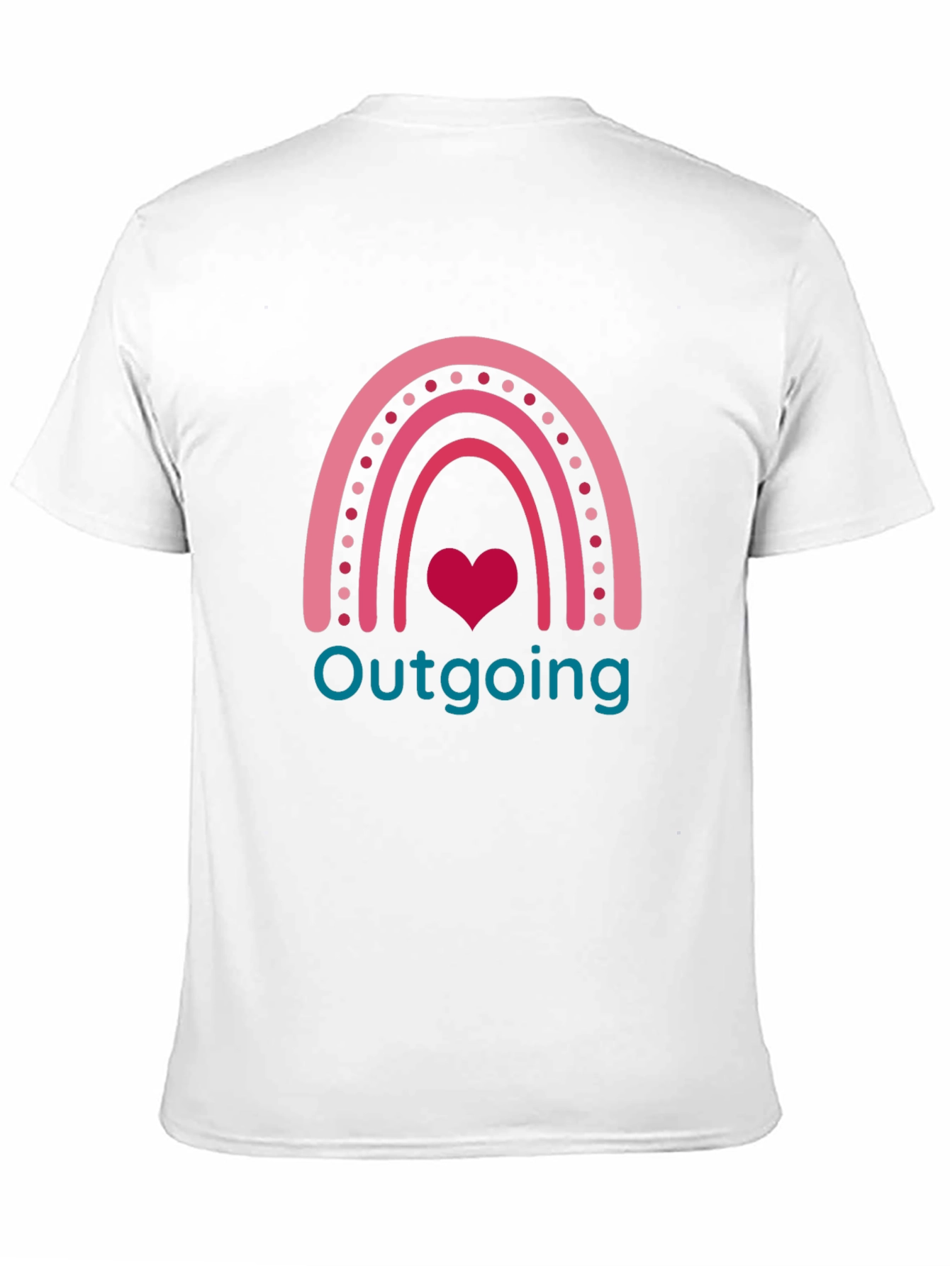Outgoing Rainbow Heart Graphic T-Shirt