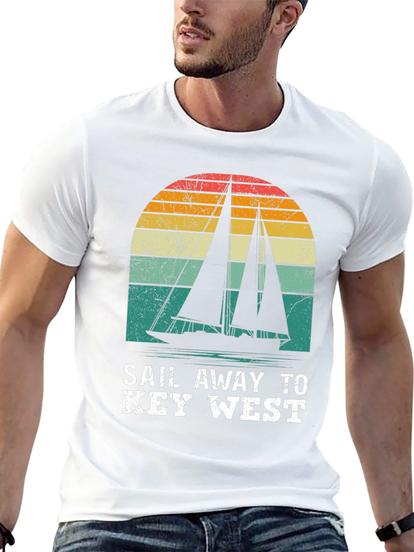 Sail Away to Key West Retro Graphic Tee