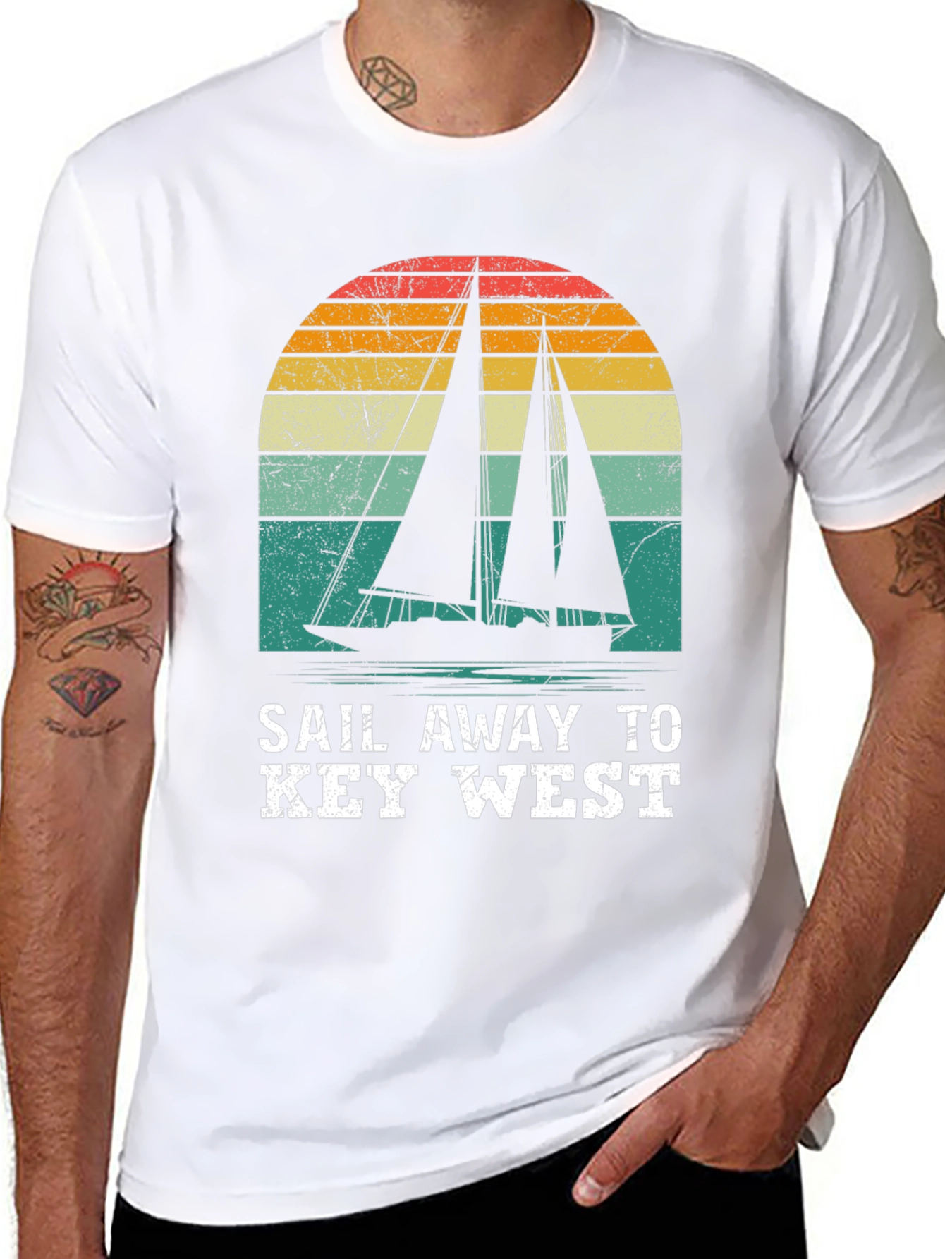 Sail Away to Key West Retro Graphic Tee