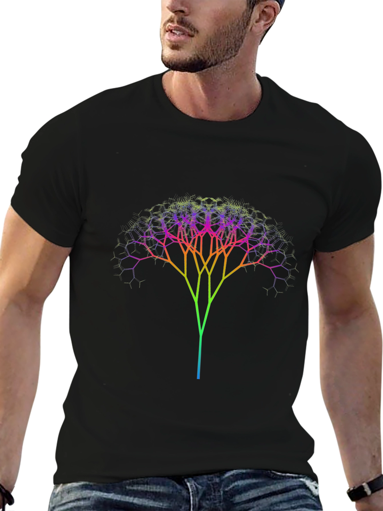 Fractal Tree Graphic T-Shirt - Soft Cotton Tee