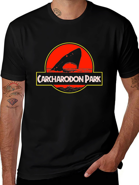 Carcharodon Park Black T-Shirt - Shark Parody Tee