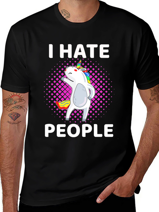 I Hate People Unicorn Graphic T-Shirt