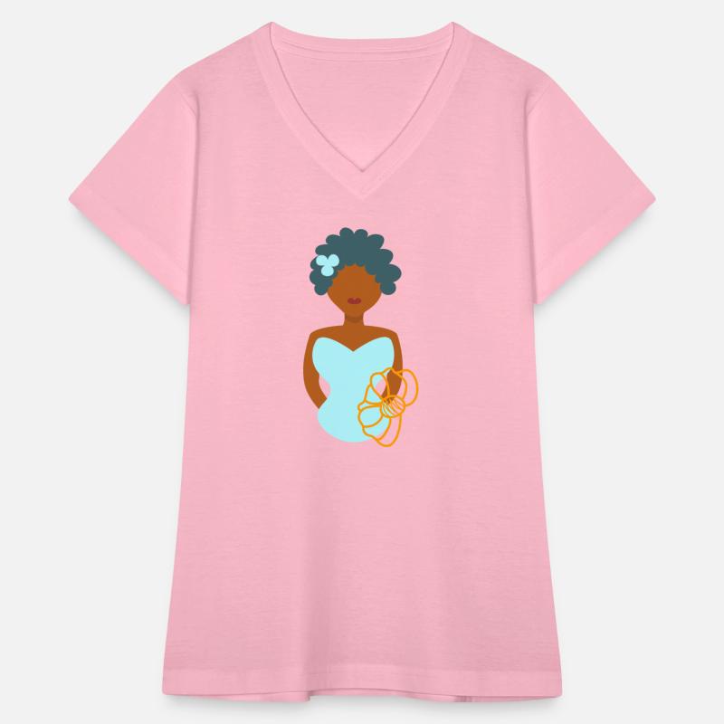 Pretty girls portrait with outline flower