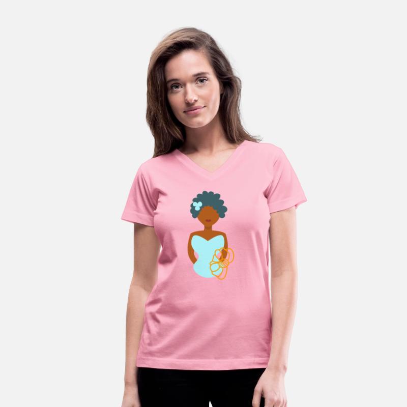 Pretty girls portrait with outline flower