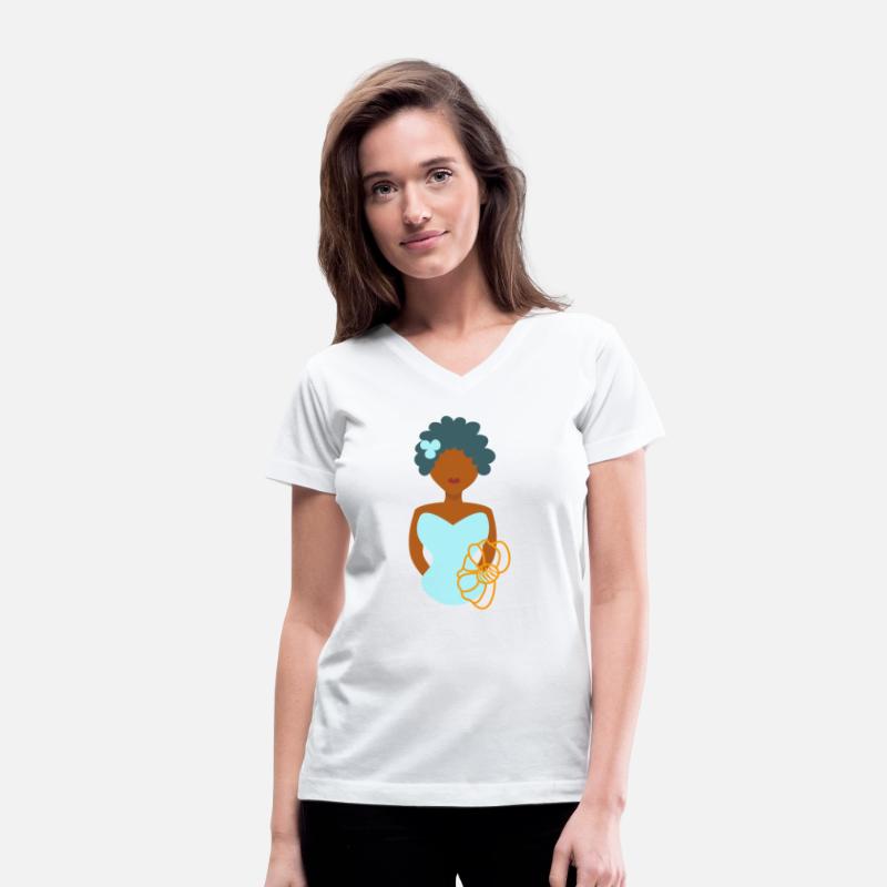Pretty girls portrait with outline flower