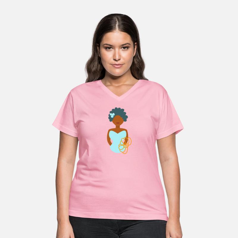 Pretty girls portrait with outline flower